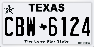 TX license plate CBW6124