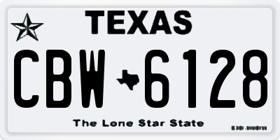 TX license plate CBW6128