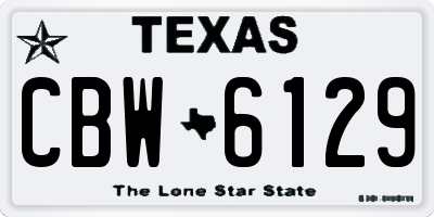 TX license plate CBW6129