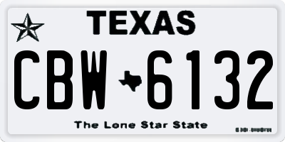 TX license plate CBW6132