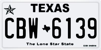 TX license plate CBW6139