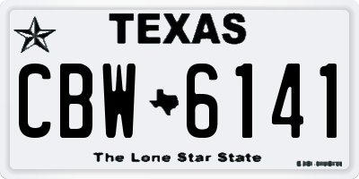 TX license plate CBW6141