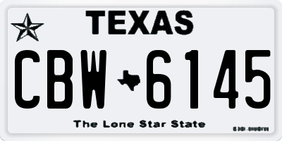 TX license plate CBW6145