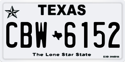 TX license plate CBW6152