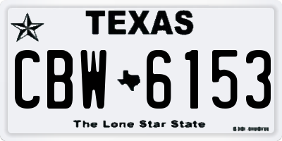 TX license plate CBW6153
