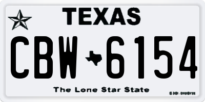 TX license plate CBW6154