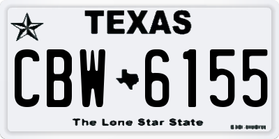 TX license plate CBW6155