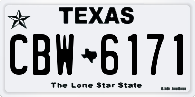 TX license plate CBW6171