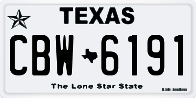 TX license plate CBW6191