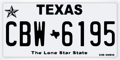 TX license plate CBW6195