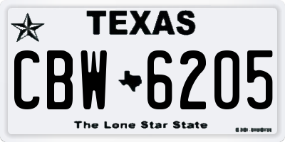 TX license plate CBW6205