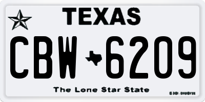 TX license plate CBW6209
