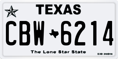 TX license plate CBW6214