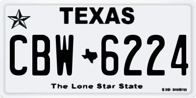 TX license plate CBW6224
