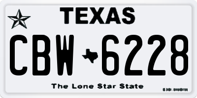 TX license plate CBW6228