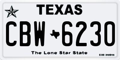 TX license plate CBW6230