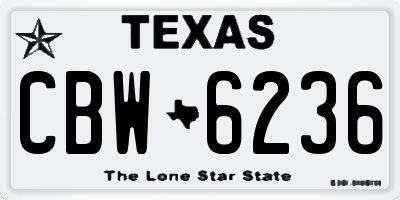 TX license plate CBW6236