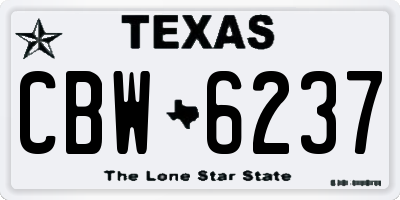 TX license plate CBW6237