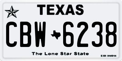 TX license plate CBW6238