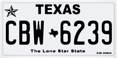 TX license plate CBW6239