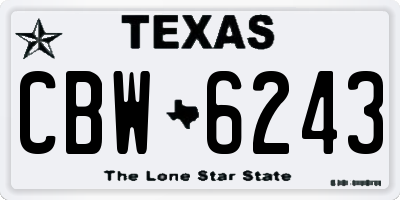 TX license plate CBW6243