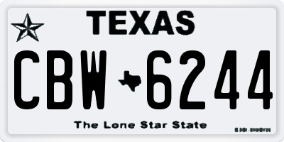 TX license plate CBW6244