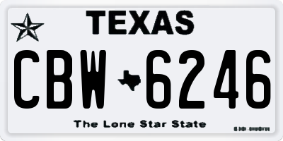 TX license plate CBW6246