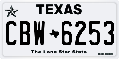TX license plate CBW6253