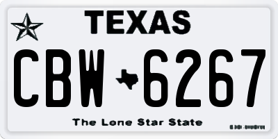 TX license plate CBW6267