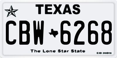 TX license plate CBW6268