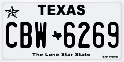 TX license plate CBW6269