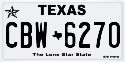 TX license plate CBW6270