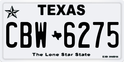 TX license plate CBW6275