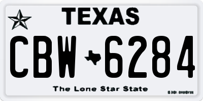 TX license plate CBW6284