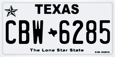 TX license plate CBW6285