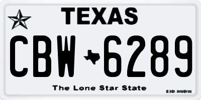 TX license plate CBW6289