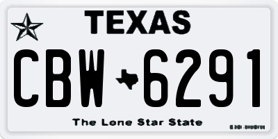 TX license plate CBW6291