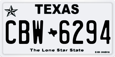 TX license plate CBW6294