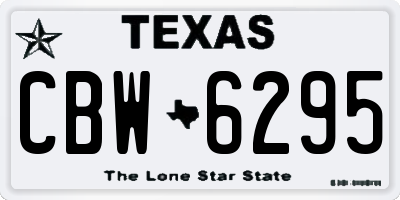 TX license plate CBW6295