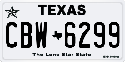 TX license plate CBW6299