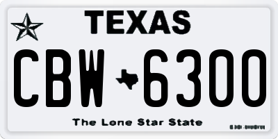 TX license plate CBW6300