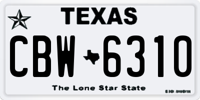 TX license plate CBW6310