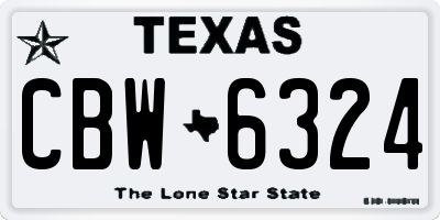TX license plate CBW6324