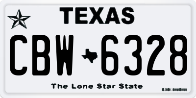 TX license plate CBW6328