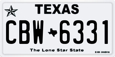 TX license plate CBW6331