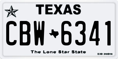 TX license plate CBW6341