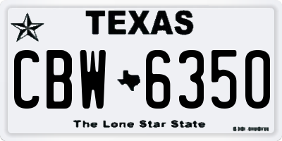 TX license plate CBW6350