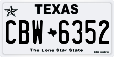 TX license plate CBW6352