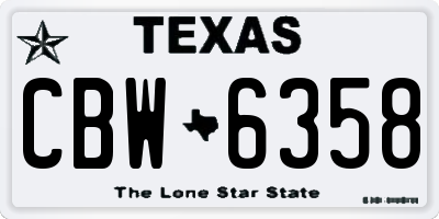 TX license plate CBW6358