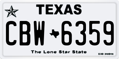 TX license plate CBW6359